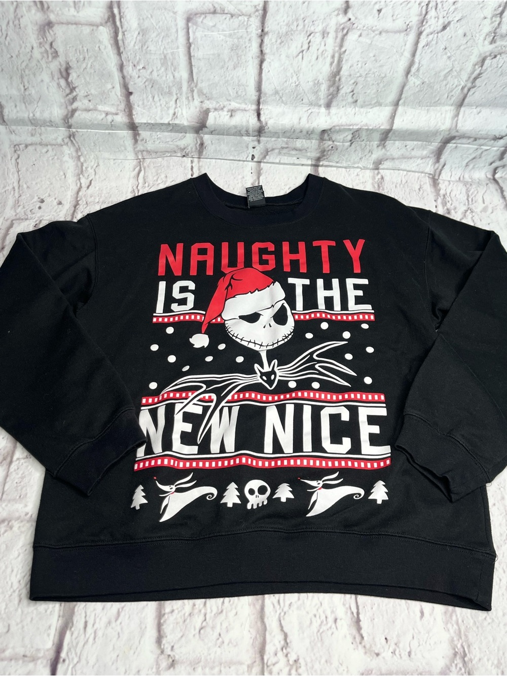 Disney Size XL Sweatshirt Nightmare Before Christmas Black Jack Skellington